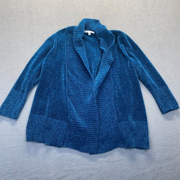 Seven7 Women's Ultra Plush Open Front Sweater Cardigan Blue Size XL,Comfort - Picture 2 of 8